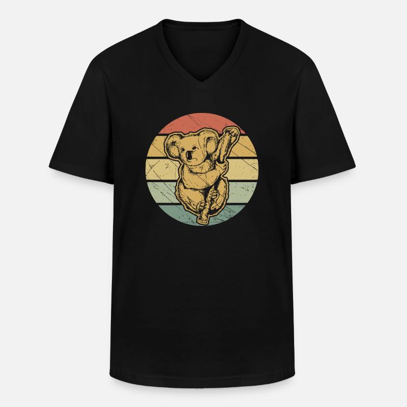 Koala - Männer-T-Shirt mit V-Ausschnitt - Schwarz