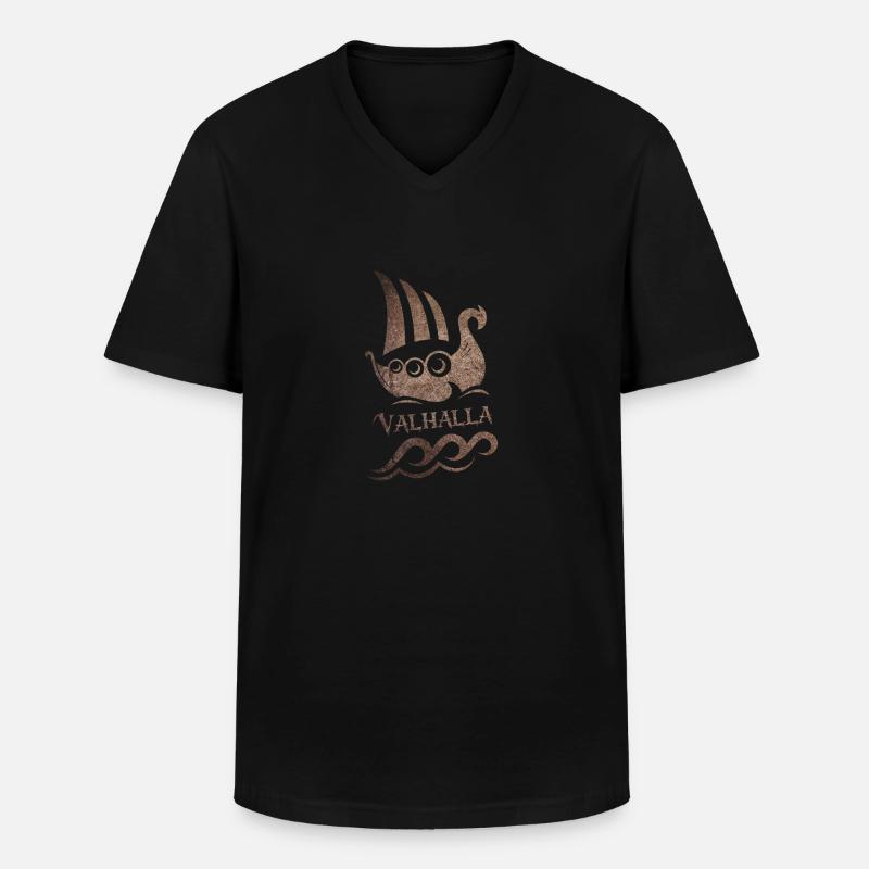 Valhalla - Männer-T-Shirt mit V-Ausschnitt - Schwarz