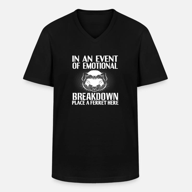 Frettchen - Männer-T-Shirt mit V-Ausschnitt - Schwarz