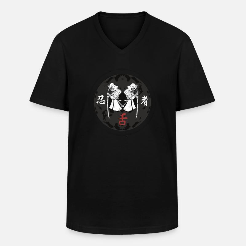 Samurai #2 - Männer-T-Shirt mit V-Ausschnitt - Schwarz