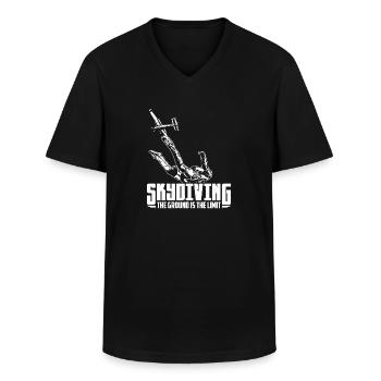 Skydiving | Skydive Fallschirmsprung Geschenkideen - Männer-T-Shirt mit V-Ausschnitt - Schwarz - Vorne - AI Model Male 178 dark (178cm)