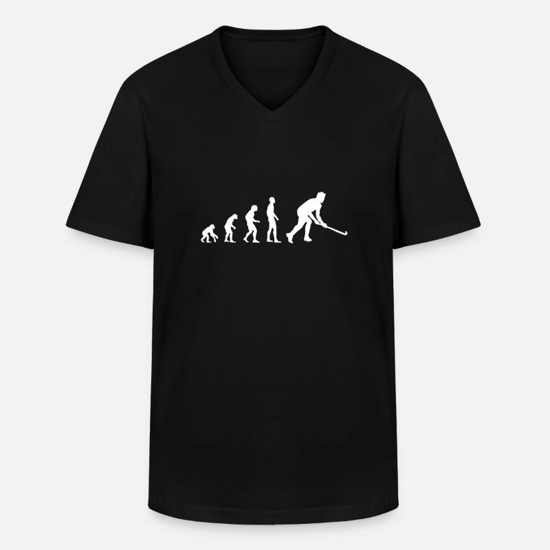 Hockey Evolution - Männer-T-Shirt mit V-Ausschnitt - Schwarz