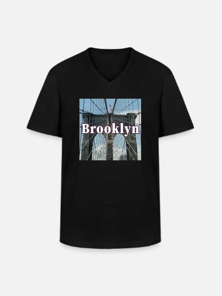 Brooklyn Bridge - Men's V-Neck T-Shirt - black