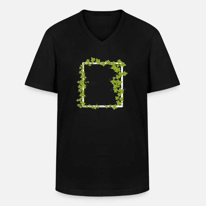 Rahmen mit Efeu Deko - Männer-T-Shirt mit V-Ausschnitt - Schwarz