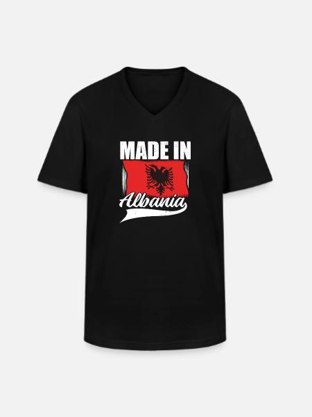 Albaner | Kosovo Albanien Balkan Alban presenter - T-shirt med V-ringning herr - svart