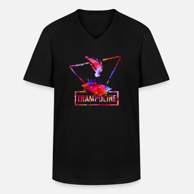 Trampolin - Männer-T-Shirt mit V-Ausschnitt - Schwarz