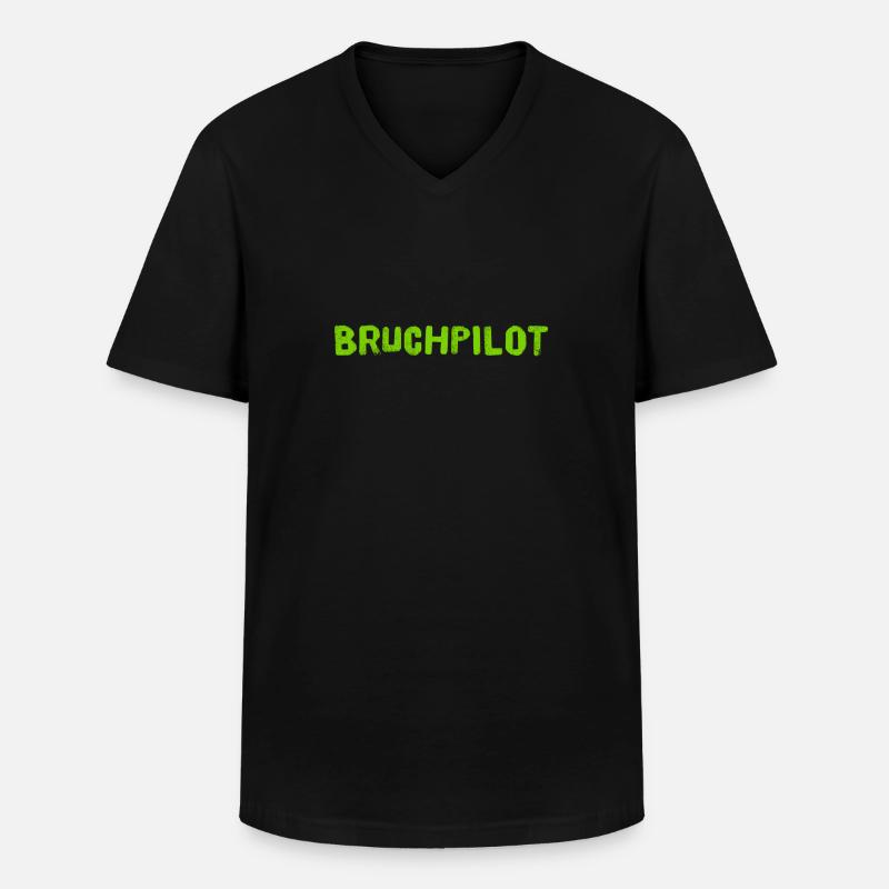 ich bin ein Bruchpilot - Männer-T-Shirt mit V-Ausschnitt - Schwarz