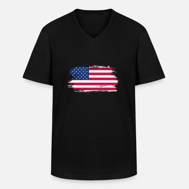 USA Flagge Geschenkidee - Männer-T-Shirt mit V-Ausschnitt - Schwarz