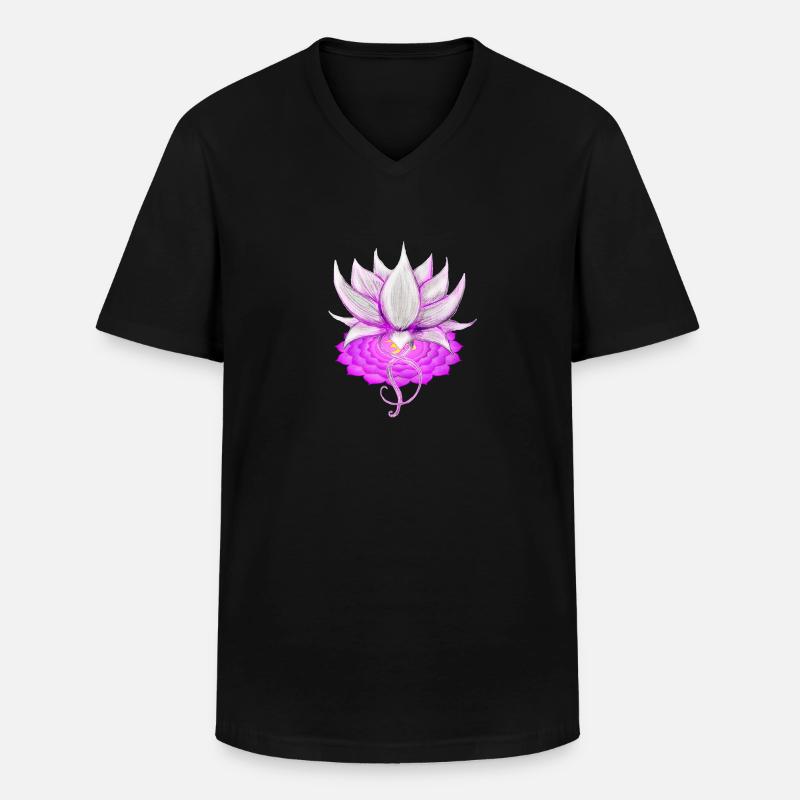 Lotus Kronenchakra - Männer-T-Shirt mit V-Ausschnitt - Schwarz
