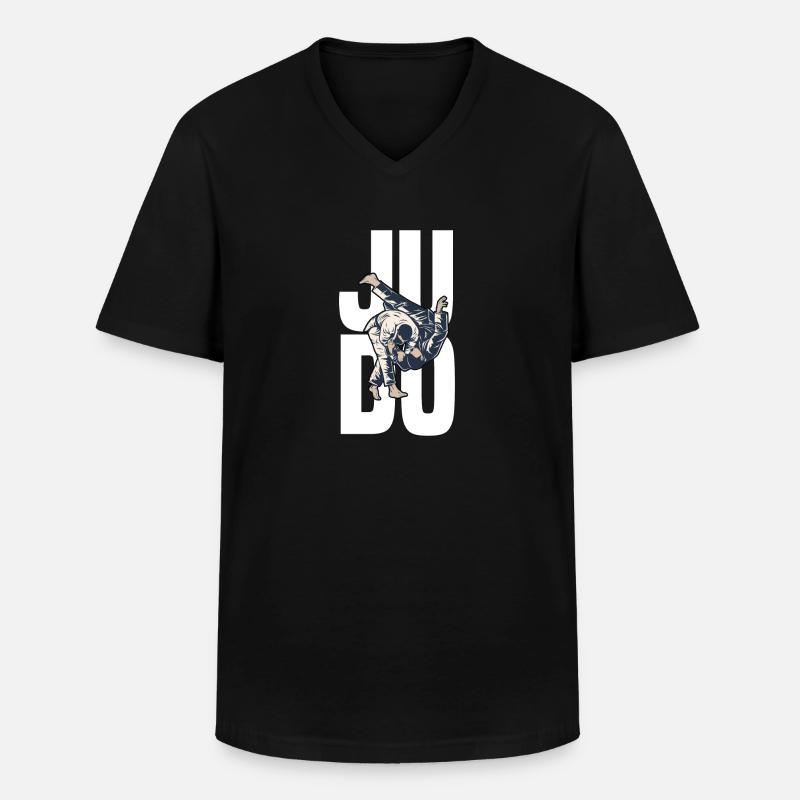 JUDO - Männer-T-Shirt mit V-Ausschnitt - Schwarz