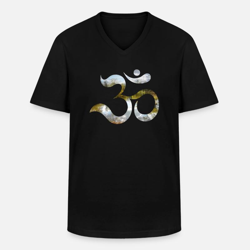 goa herbst - Männer-T-Shirt mit V-Ausschnitt - Schwarz