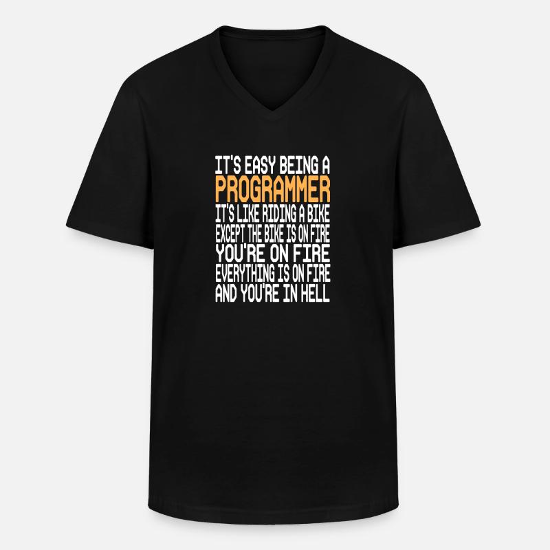 Programmierer - Männer-T-Shirt mit V-Ausschnitt - Schwarz