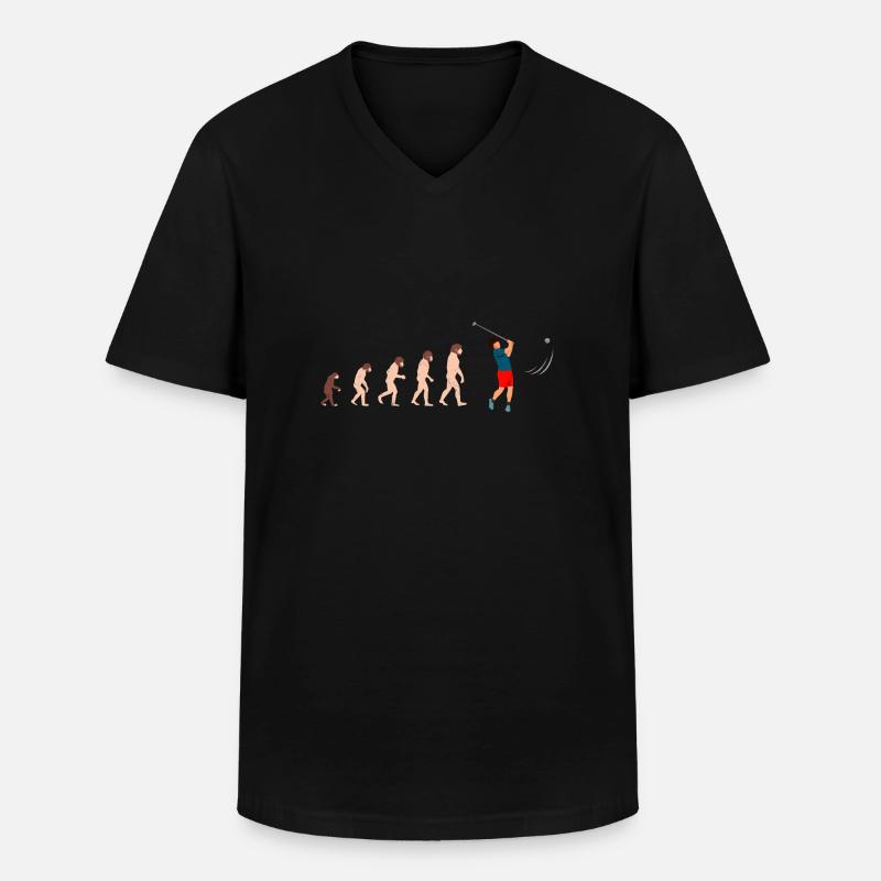 Evolution Golf Golfer Geschenkidee - Männer-T-Shirt mit V-Ausschnitt - Schwarz