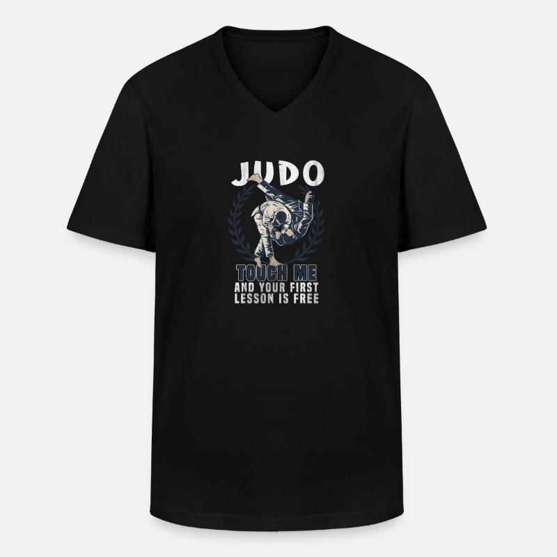 Judo - Männer-T-Shirt mit V-Ausschnitt - Schwarz