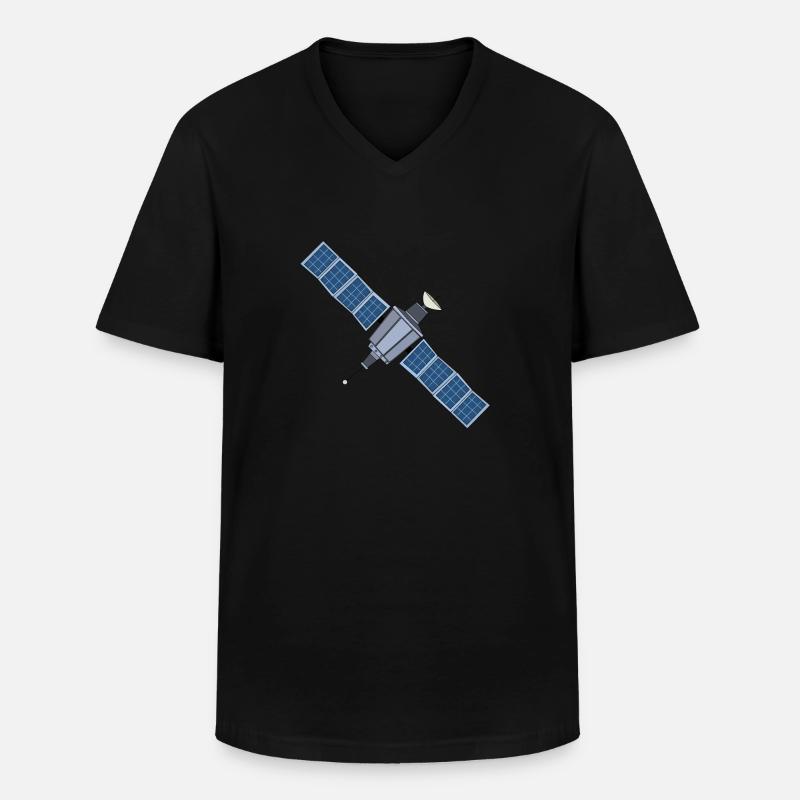 Satellit - Männer-T-Shirt mit V-Ausschnitt - Schwarz
