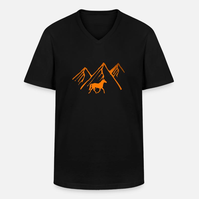 Pferd - Männer-T-Shirt mit V-Ausschnitt - Schwarz
