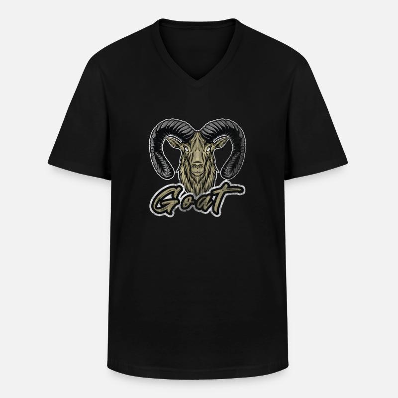 Ziege - Männer-T-Shirt mit V-Ausschnitt - Schwarz