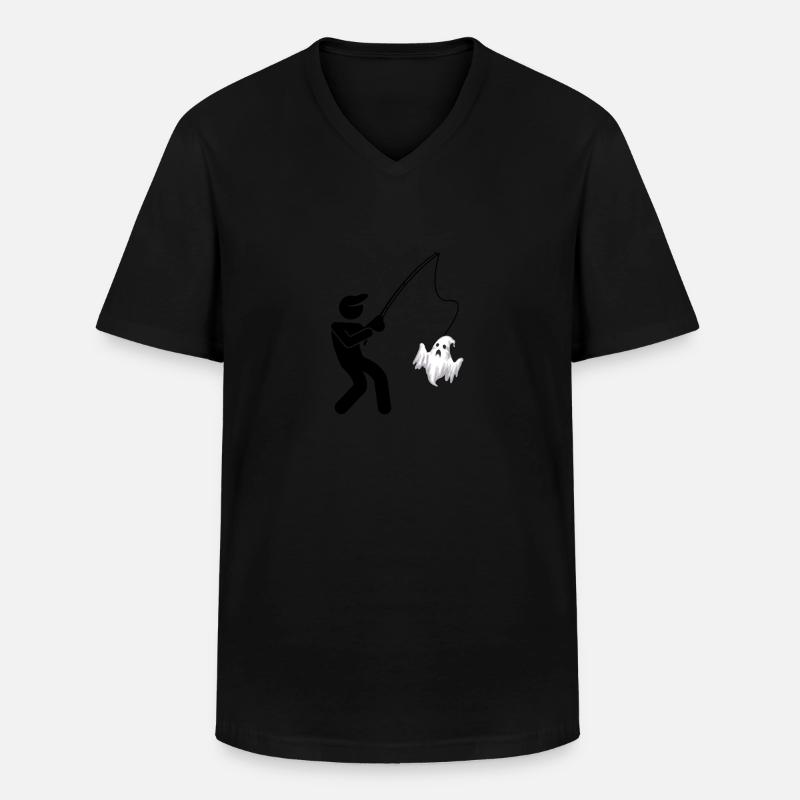 Angler Geist - Männer-T-Shirt mit V-Ausschnitt - Schwarz
