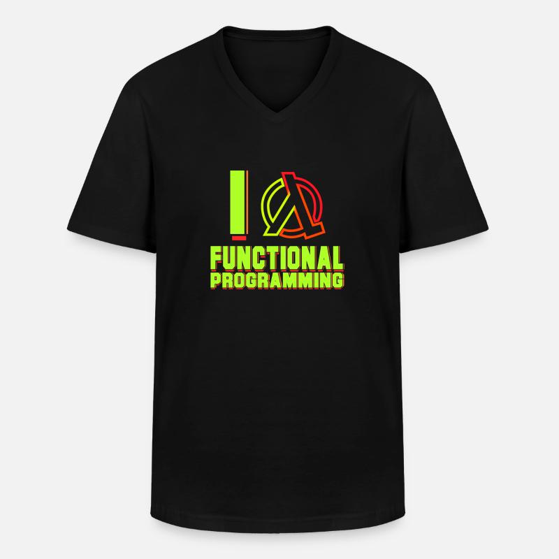 Programmer Lambda - Men's V-Neck T-Shirt - black