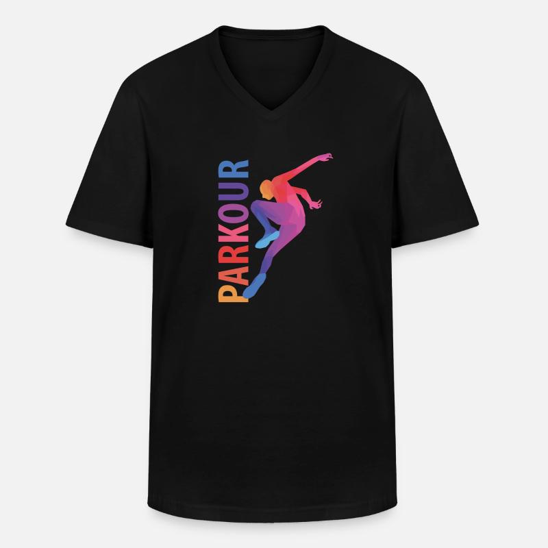 Parkour Geschenk - Männer-T-Shirt mit V-Ausschnitt - Schwarz