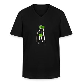 Abstrakte Eva - Männer-T-Shirt mit V-Ausschnitt - Schwarz - Vorne - AI Model Male 178 dark (178cm)