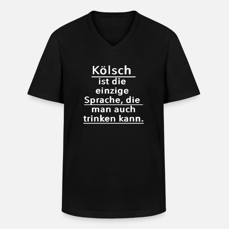 Kölsche Sprüche - Männer-T-Shirt mit V-Ausschnitt - Schwarz
