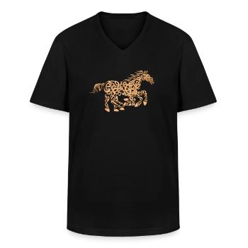Sleipnir Das Pferd von Odin Viking - Männer-T-Shirt mit V-Ausschnitt - Schwarz - Vorne - AI Model Male 178 dark (178cm)