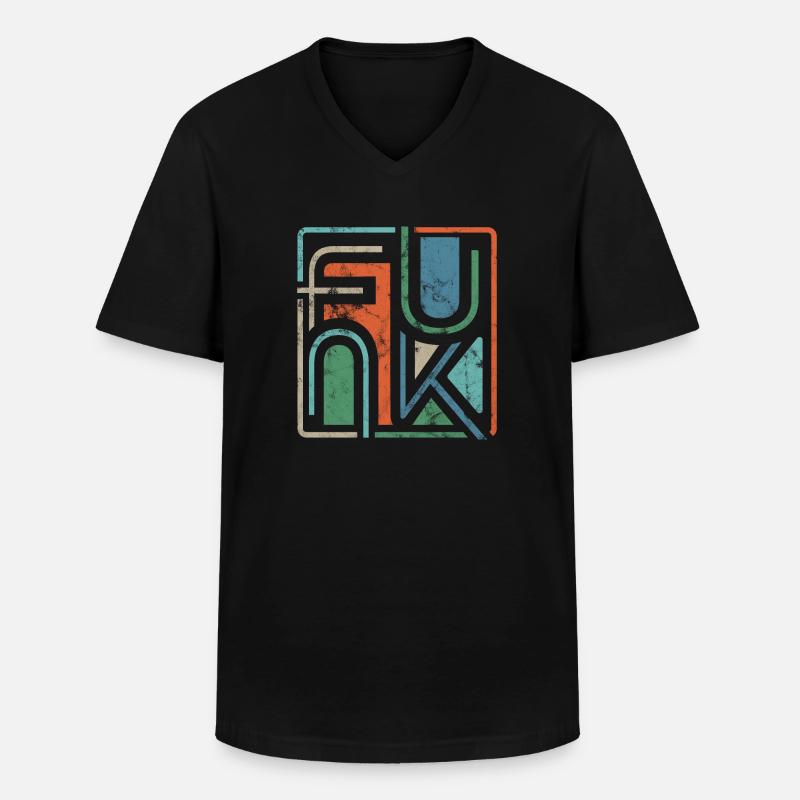 Funk Funky Retro - Männer-T-Shirt mit V-Ausschnitt - Schwarz