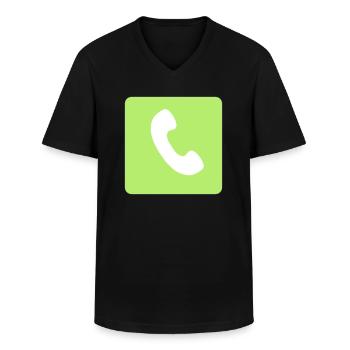 Call to respond - Men's V-Neck T-Shirt - black - Front - AI Model Male 178 dark (178cm)