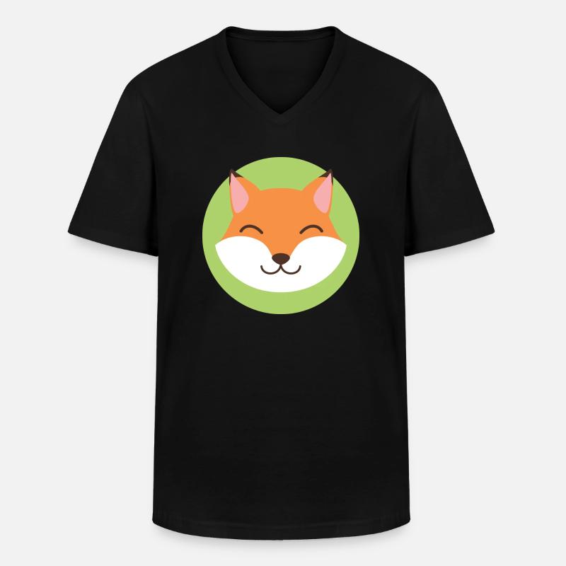 Fuchs - Männer-T-Shirt mit V-Ausschnitt - Schwarz