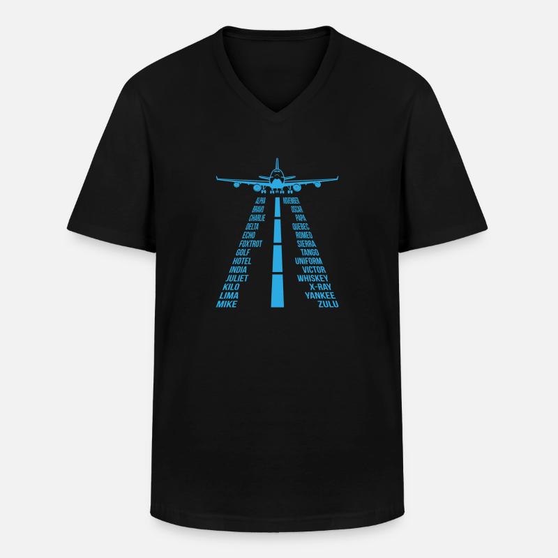 Flugzeug Pilot Copilot Geschenk - Männer-T-Shirt mit V-Ausschnitt - Schwarz