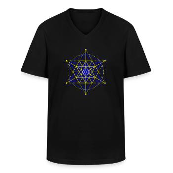 Heilige Geometrie - Männer-T-Shirt mit V-Ausschnitt - Schwarz - Vorne - AI Model Male 178 dark (178cm)