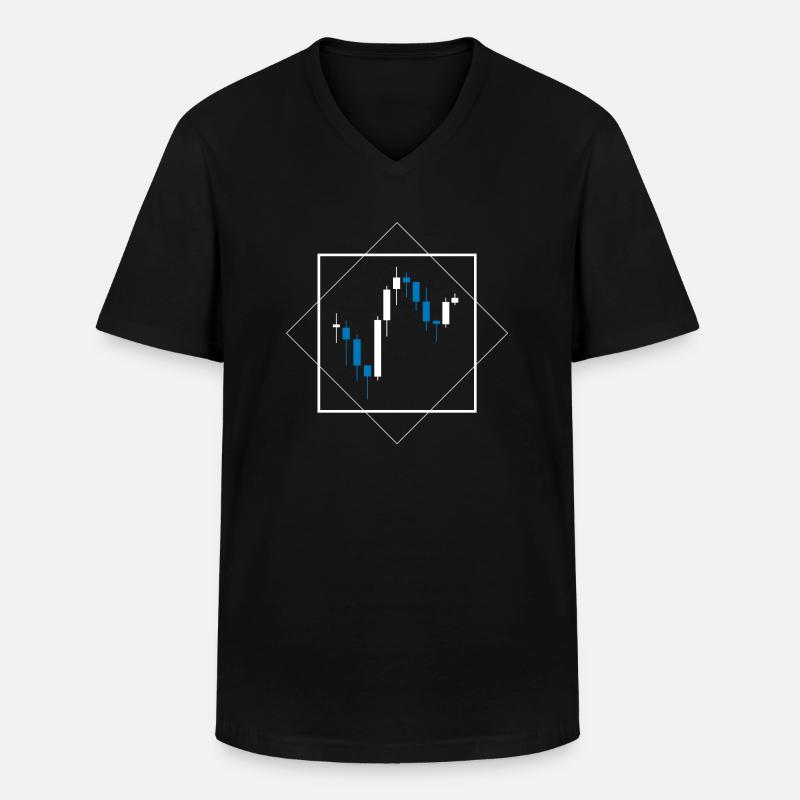 Trading Chart - Männer-T-Shirt mit V-Ausschnitt - Schwarz