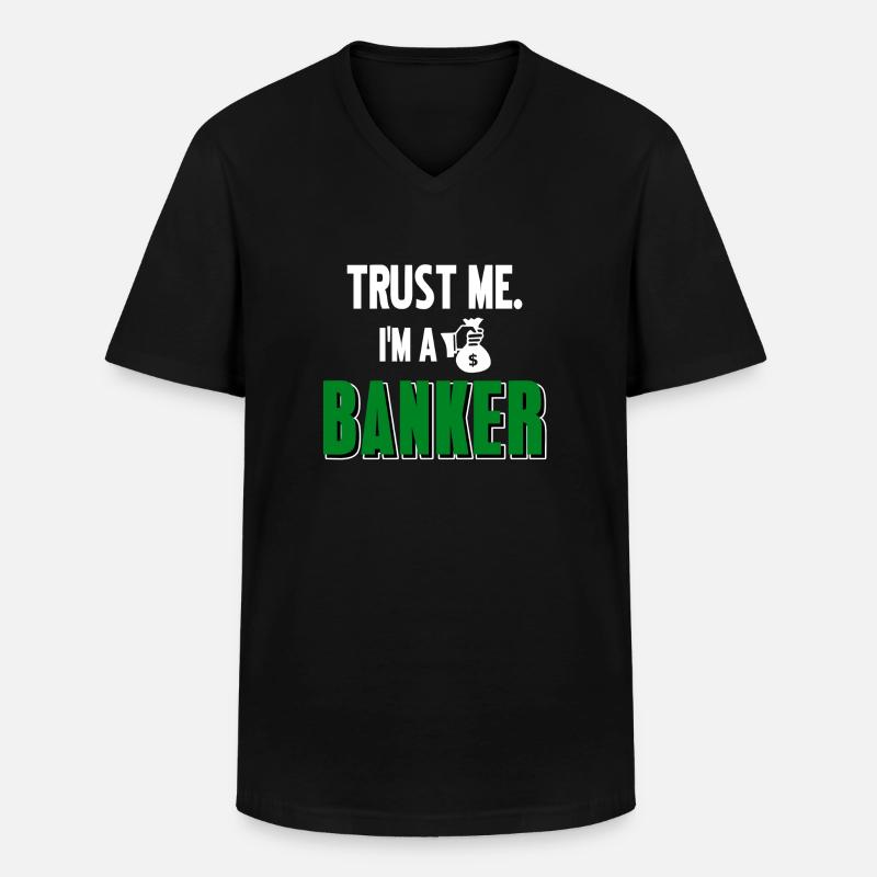 Banker Geschenk - Männer-T-Shirt mit V-Ausschnitt - Schwarz