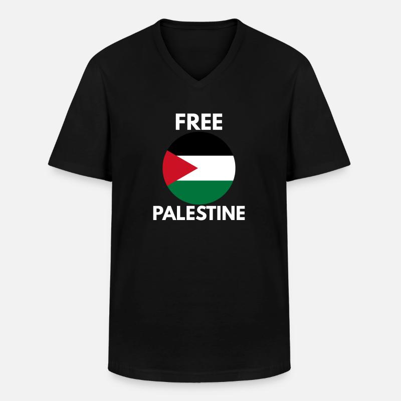 Freies Palästina - Männer-T-Shirt mit V-Ausschnitt - Schwarz