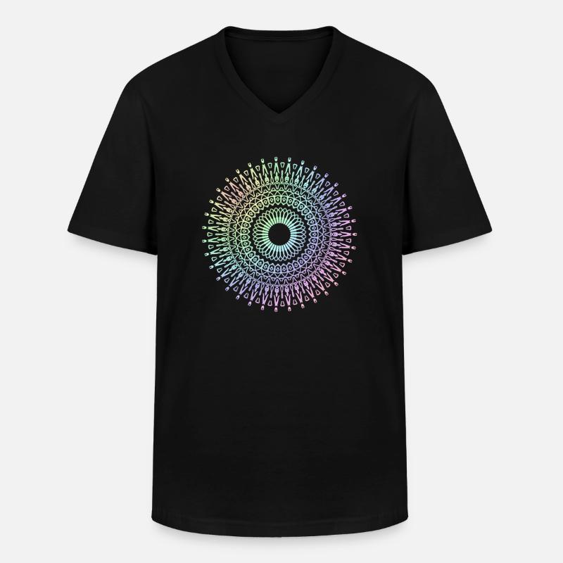 Mandala - Männer-T-Shirt mit V-Ausschnitt - Schwarz