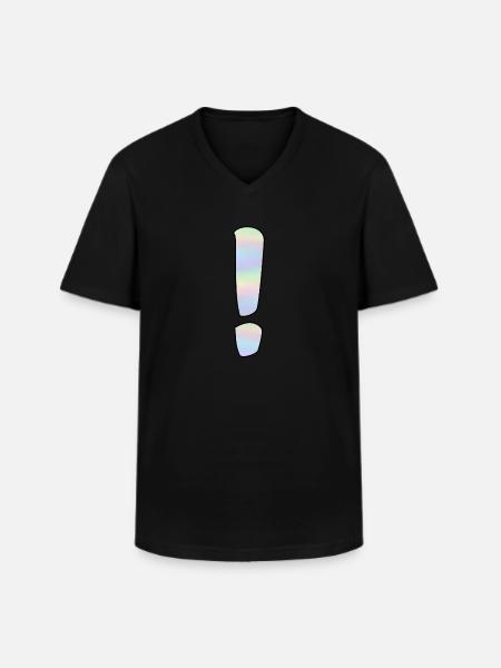 Holographic exclamation mark - Men's V-Neck T-Shirt - black