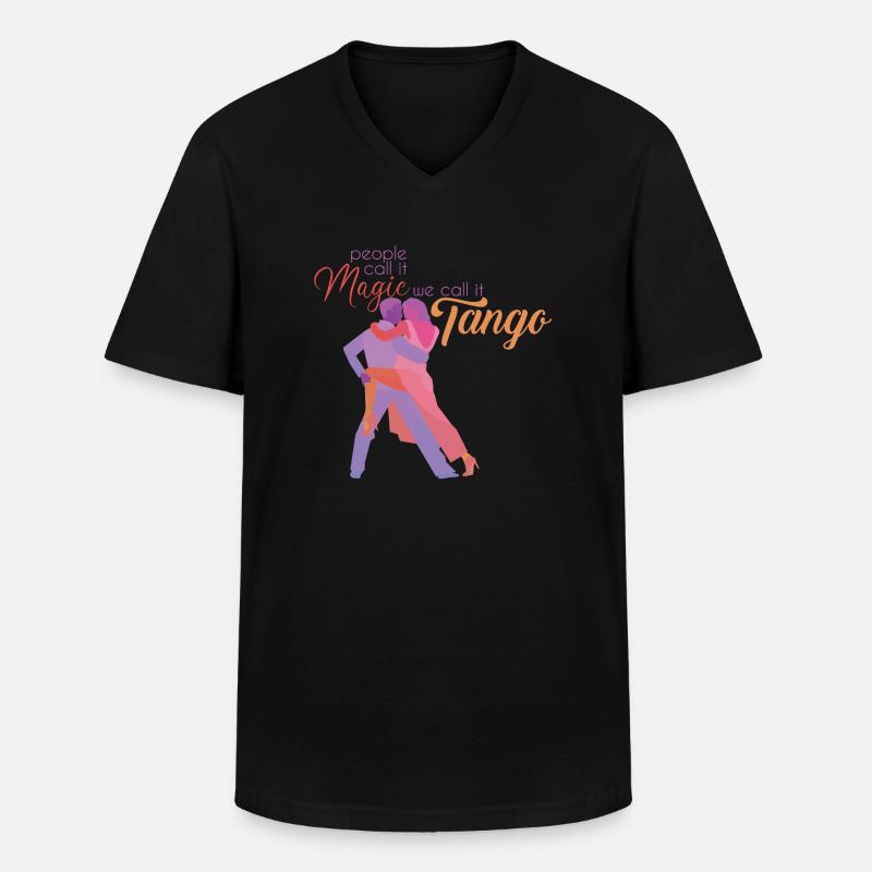 Tango-Tanz - Männer-T-Shirt mit V-Ausschnitt - Schwarz