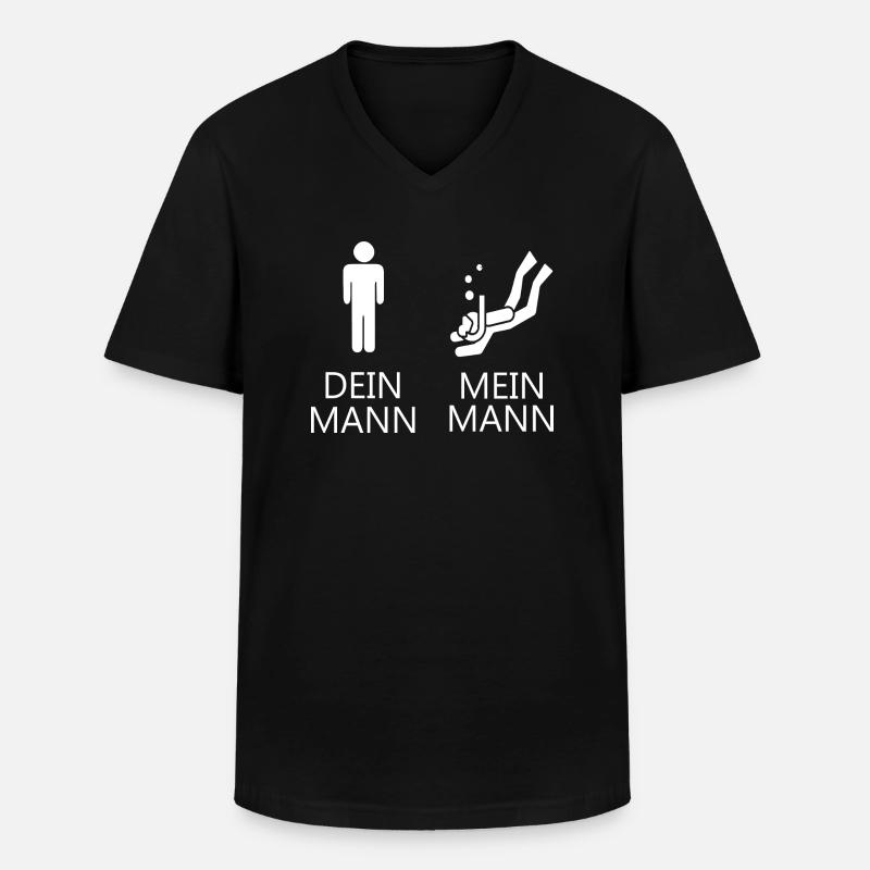 Diving Dive tauchen - Männer-T-Shirt mit V-Ausschnitt - Schwarz