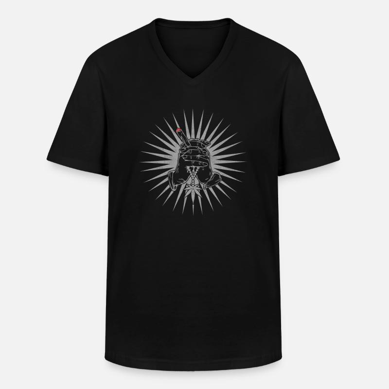 Kiffer Cannabis Zigarette - Männer-T-Shirt mit V-Ausschnitt - Schwarz