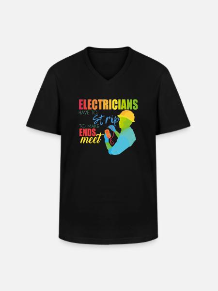 Electrician - Men's V-Neck T-Shirt - black