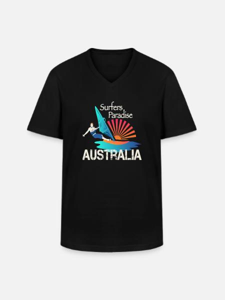 Surfers Paradise Surfer - Männer-T-Shirt mit V-Ausschnitt - Schwarz