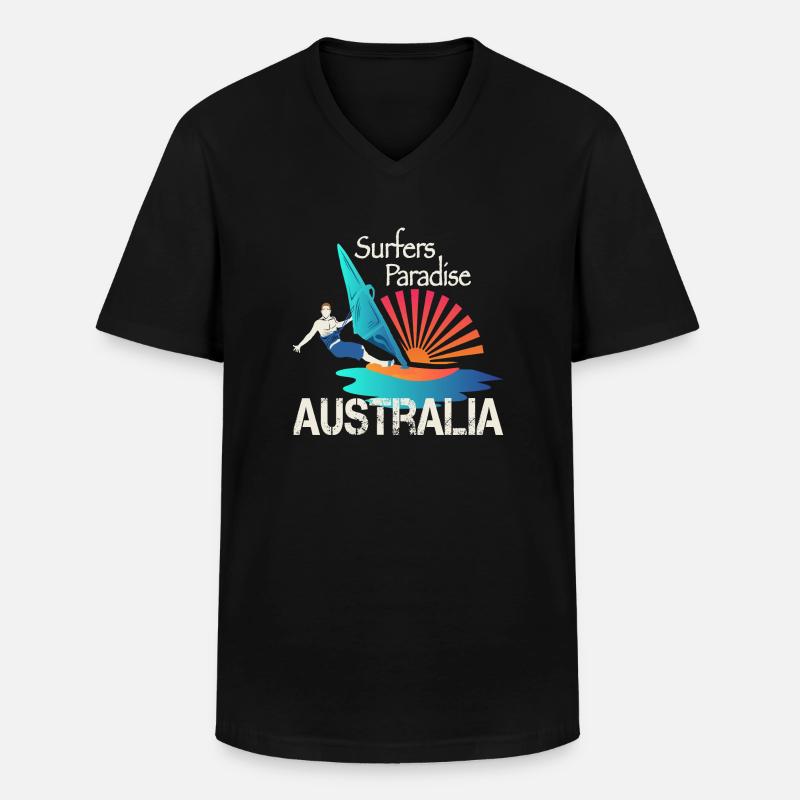 Surfers Paradise Surfer - Männer-T-Shirt mit V-Ausschnitt - Schwarz