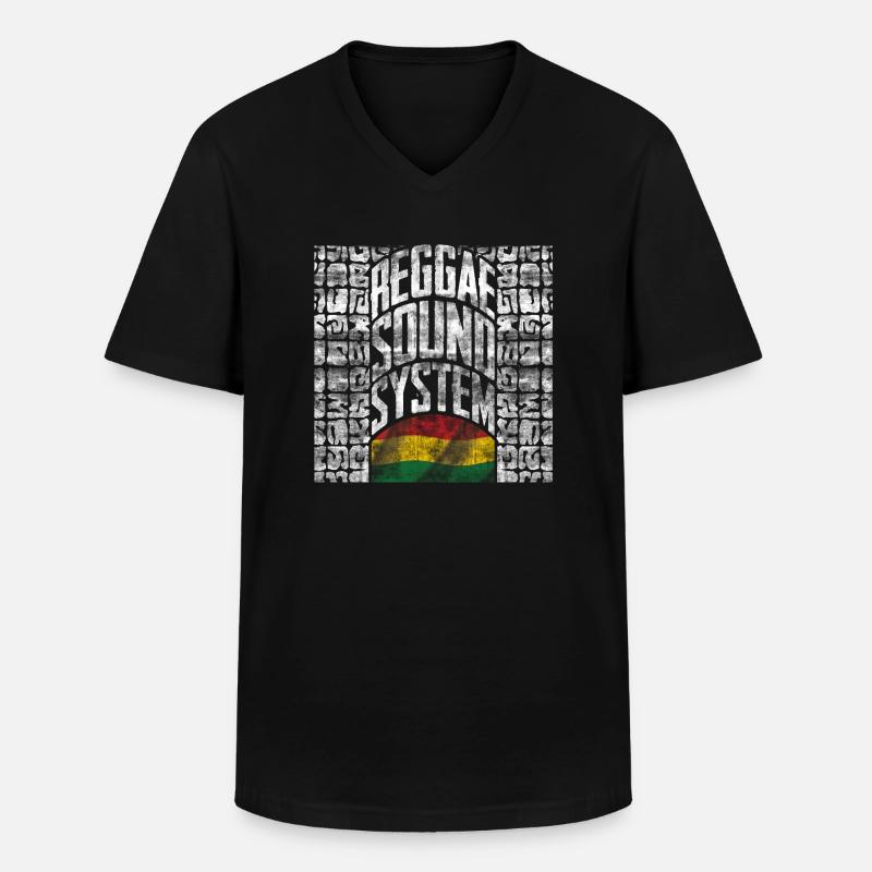 reggae musik system - Männer-T-Shirt mit V-Ausschnitt - Schwarz