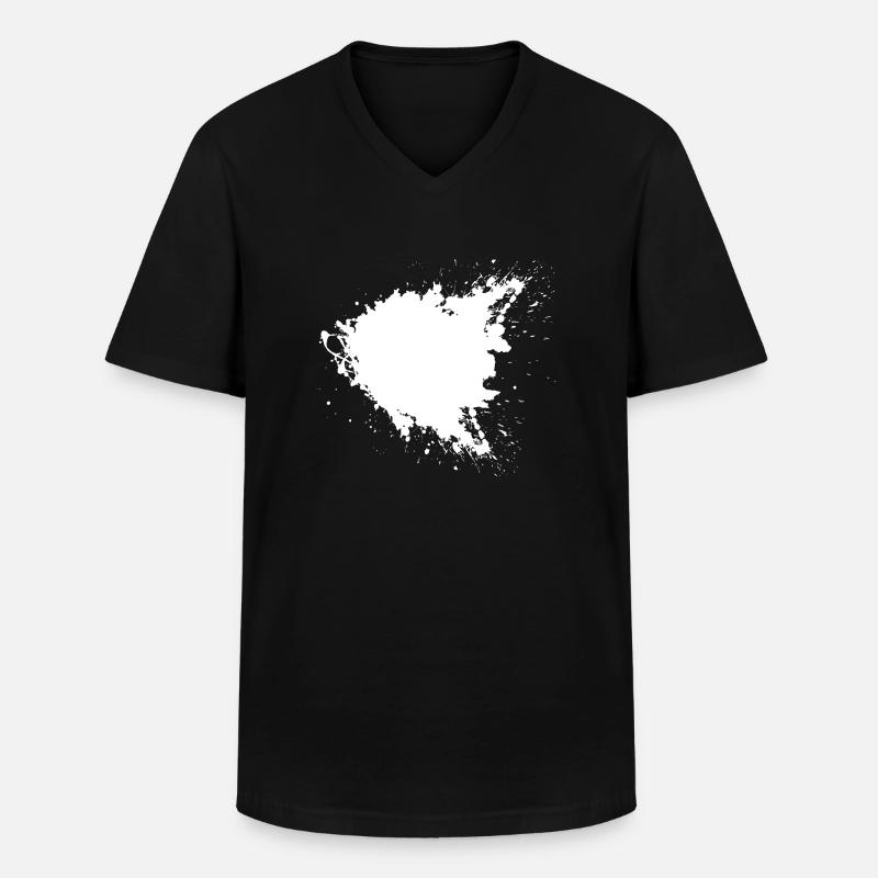 Großer Schwarzer Farbfleck - Männer-T-Shirt mit V-Ausschnitt - Schwarz
