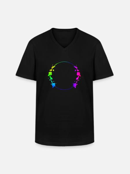 Bunter Rahmen mit Blumen - Männer-T-Shirt mit V-Ausschnitt - Schwarz