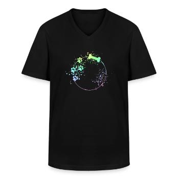 Hunde Rahmen Hundepfote Farbflecken - Männer-T-Shirt mit V-Ausschnitt - Schwarz - Vorne - AI Model Male 178 dark (178cm)