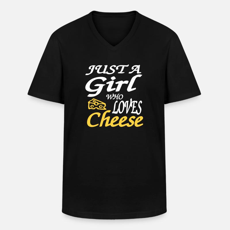 Käse - Männer-T-Shirt mit V-Ausschnitt - Schwarz