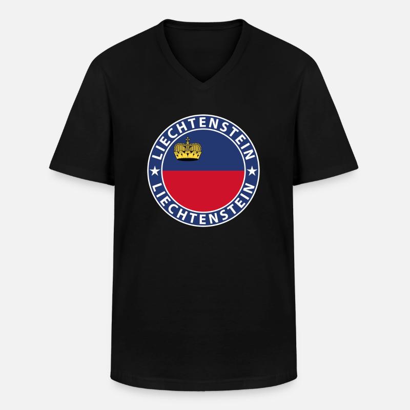 Liechtenstein - Männer-T-Shirt mit V-Ausschnitt - Schwarz