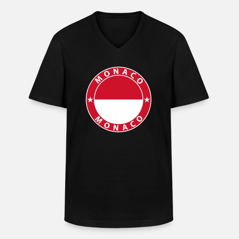 Monaco - Männer-T-Shirt mit V-Ausschnitt - Schwarz
